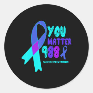 You 988 Suicide Prevention Awareness Rainbo Classic Round Sticker