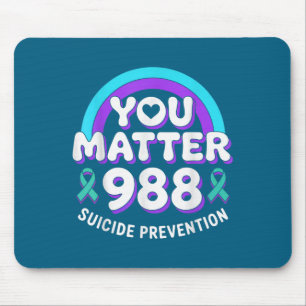 You 988 Suicide Prevention Awareness Rainbow Ribbo Mouse Mat