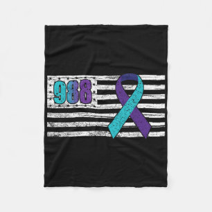 You 988 Suicide Prevention Awareness Ribbon Fleece Blanket