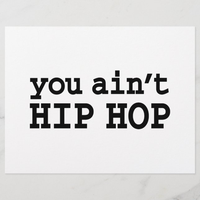 you ain't HIP HOP Flyer (Front)