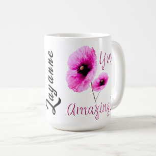 You Amazing Pink Floral Coffee Mug