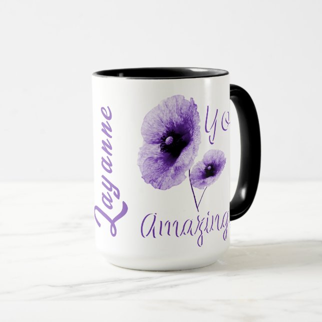  You Amazing Violet Floral Mug (Front Right)
