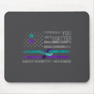 You American Flag Suicide Prevention Awareness  Mouse Mat
