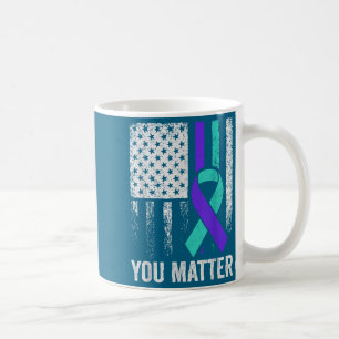 You American Flag Teal Purple Men Mental Health Coffee Mug