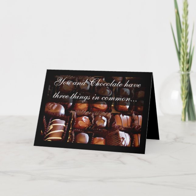 You and Chocolate, Sweet Romantic Valentine's Day Holiday Card (Front)
