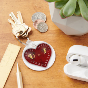You and I - alphabet game on a red heart Key Ring
