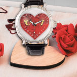 You and I - alphabet game on a red heart Watch<br><div class="desc">A beautiful red heart with a funny alphabet game where U and I fall in love!
Perfect for Valentine’s Day or to show your love!</div>
