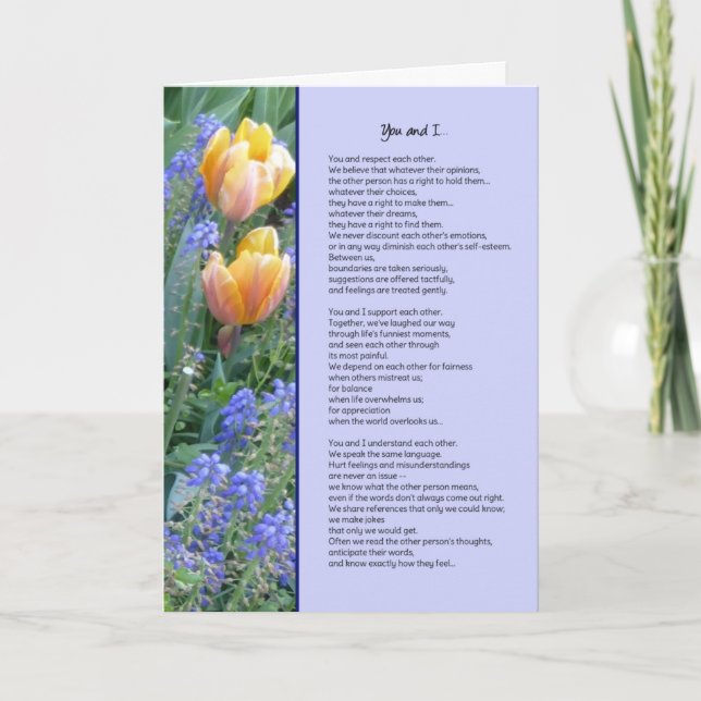 You and I...Friendship Card (Front)