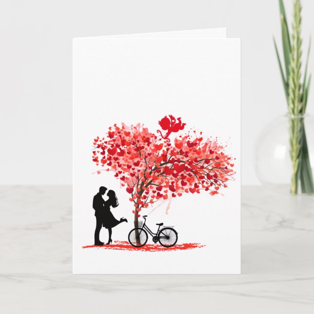 You and Me, and Cupid Personalized Folded Card (Front)