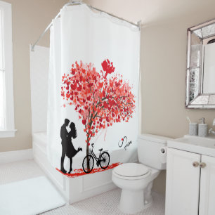 You and Me, and Cupid Shower Curtain