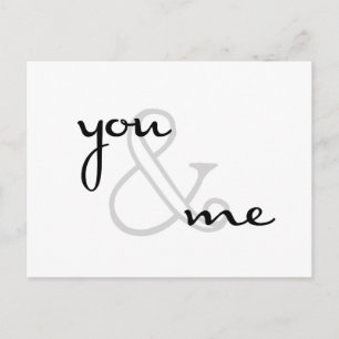 you and me black white modern postcard