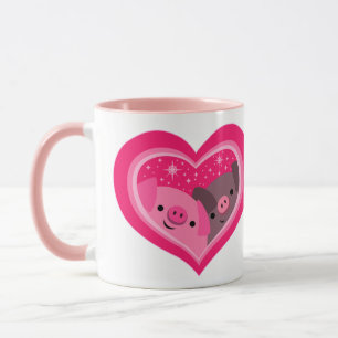 You And Me (Cute Cartoon Pigs) Mug