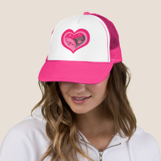 You And Me (Cute Cartoon Pigs) Trucker Hat