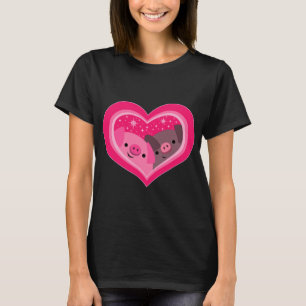 You And Me (Cute Cartoon Pigs) Women T-Shirt