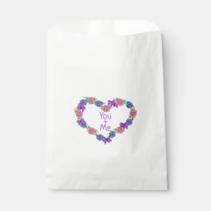 You and Me Heart Floral Wreath Valentine's Day Favour Bags
