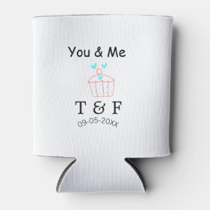 You and me love cup cake red valentine's day name can cooler
