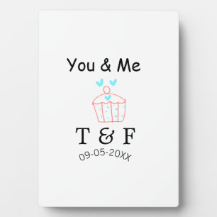 You and me love cup cake red valentine's day name plaque