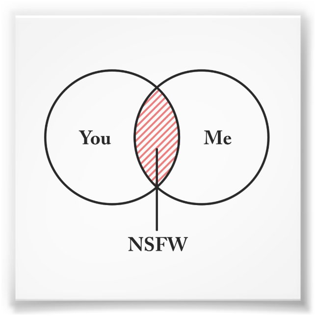 You and Me NSFW Venn Diagram Photo Print (Front)