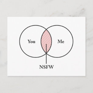 You and Me NSFW Venn Diagram Postcard