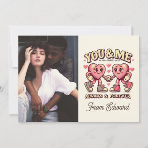 You and me perfect match valentines Photo Card
