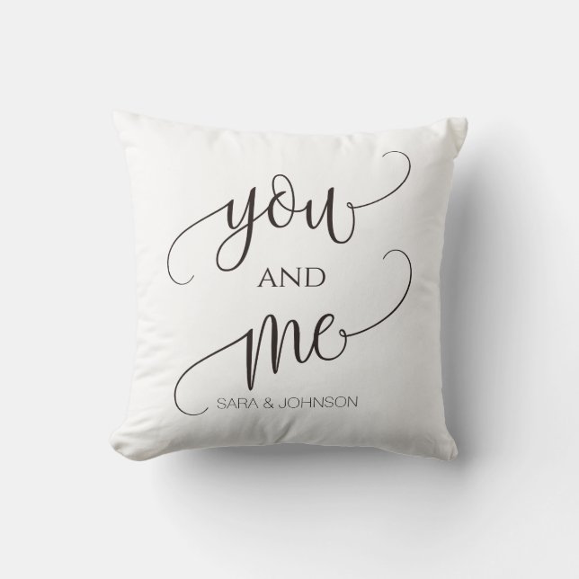 you and me, personalised wedding gift cushion (Front)