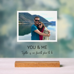 You and Me Photo and Personalised Text Acrylic Sign