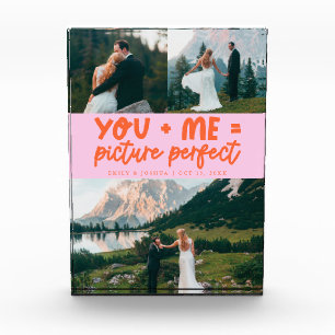 You and Me Picture Perfect Newlywed Orange Pink Photo Block
