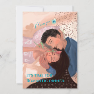 You and Me Romantic Dinner  Invitation