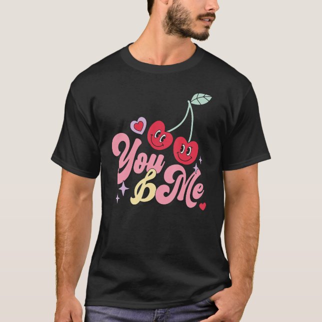 You And Me  Valentine's Day Love Hearts Couple Lov T-Shirt (Front)