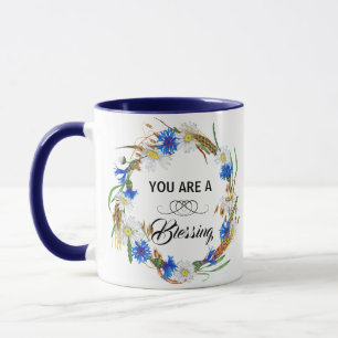 You Are A Blessing Mug - Navy Blue Ceramic