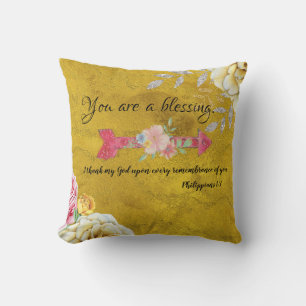 You are a Blessing with I Thank God KJV Scripture Cushion