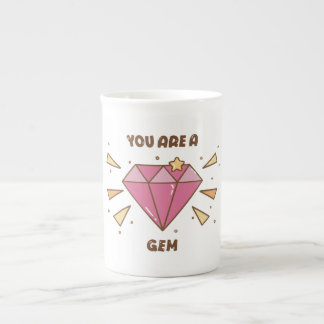 You Are a Gem Cute Motivational Pink Gem Coffee Mu Bone China Mug