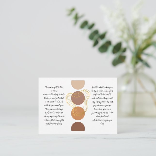 "You Are a Gift" Inspirational Note Card (Standing Front)