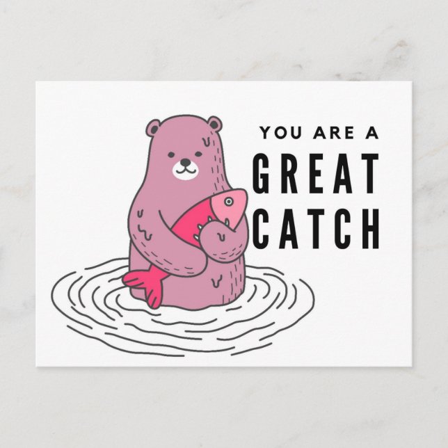 You Are a Great Catch funny love anniversary  card (Front)