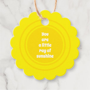 You are a little Ray of Sunshine yellow sun custom Favour Tags