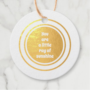 You are a little Ray of Sunshine yellow sun custom Favour Tags