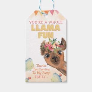 You Are A Llama Fun Birthday Party Favour Gift Tags