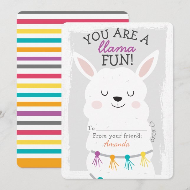 You Are A Llama Fun Valentines Day Classroom (Front/Back)