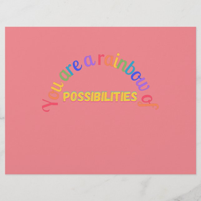 You are a rainbow of possibilities custom letterhead (Front)