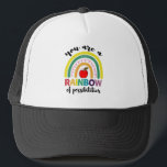 You Are A Rainbow Of Possibilities Teacher Trucker Hat<br><div class="desc">You Are A Rainbow Of Possibilities Teacher
funny, teacher, back to school, school, education, learning, teaching, vintage, preschool, humour, student, gifts
Gift for her for him for kids</div>