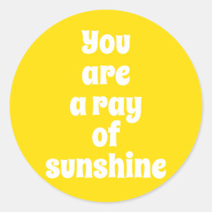 You are a ray of Sunshine, sunny happy yellow Classic Round Sticker