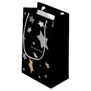 You Are A Star! Elegant Modern Black Small Gift Bag