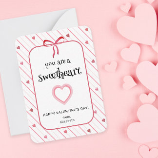 You Are A Sweetheart Classroom Valentine Card
