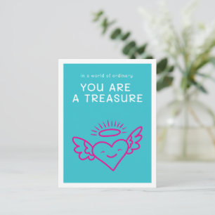 You Are a Treasure Tropical Blue Valentine Holiday Postcard