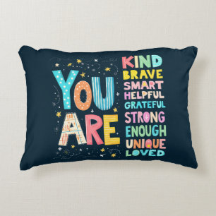 You Are Affirmations Bright Hand Lettering Decorative Cushion