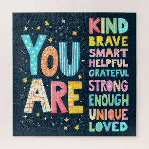You Are Affirmations Bright Hand Lettering Jigsaw Puzzle