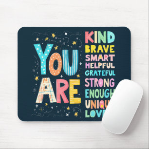 You Are Affirmations Bright Hand Lettering Mouse Mat