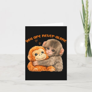 You are Alone Punch The Cute Baby Monkey Meme Card