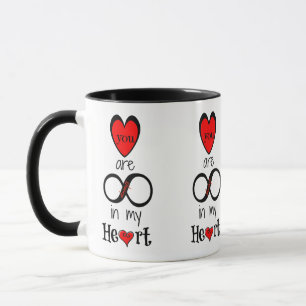 you are always (infinity) in my heart Red & Black Mug