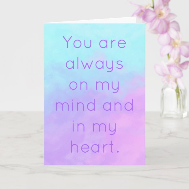 You Are Always on My Mind & Heart Greeting Card (Orchid)